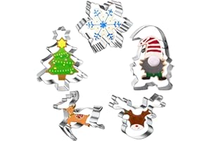 SINWIND 5 Pezzi Formine Biscotti Natale, Stampini Biscotti Natale, Tagliabiscotti Natale, Stampi Biscotti Natalizie Acciaio Inox, Cookie Cutters, per Decorazioni in Fondente Biscotti Pasticceria