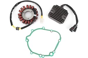 AKOZON Rectificador de estator y regulador de motocicleta con kit de juntas Ajuste de repuesto para rectificadores de alternador GSX-R600 K6 / K7 / / K9 2006-2009 Powersports