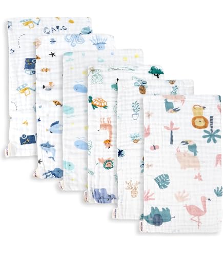 Aden + Anais Muslin Squares 5-Pack - 100% Cotton Breathable Baby Burp Cloths & Blankets