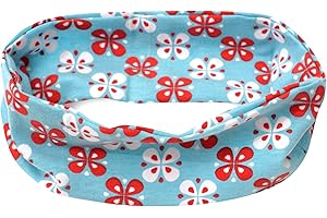 Kinder Haarband aus Baumwoll-Jersey Nähwerkstatt Britta Meier (Hellblau-Floral)