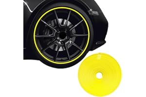 KLZWCP Car Wheel Protection Ring, 8 M/Roll Car Rim Protection Strips, Tire Scratch Resistance Anti-Collision Alloy Wheel Rim Protectors Self-Adhesive Protector Tape with Adhesion Promoter (yellow)