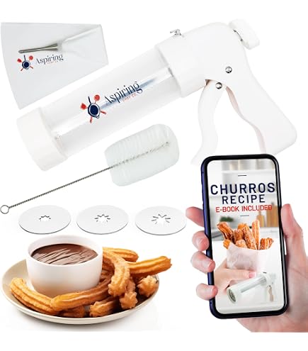 Churro Maker Set – 54-teiliges Spritztüllen-Set Mit 4 Tüllen & 50 Beuteln | Selbstgemachte Churros Backen | Füllspitze Für Schokolade & Co.
