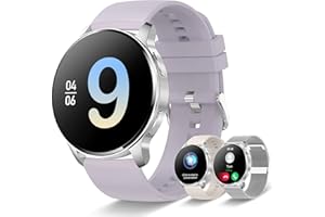 Iaret Reloj Inteligente Mujer con Llamadas,1,32'' Smartwatch Mujer 3 Correas, Pulsera Actividad Presión Arterial Ritmo Cardíaco Oxígeno Sanguíneo Sueño para Android iPhone, Regalo Mujer, Plata