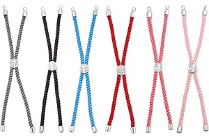 PH PandaHall 6 fili regolabili nylon cursore per creare braccialetti (21cm) cordino attorcigliato e accessori ottone ambientali Ciondoli albero della vita per creazione gioielli, placcato vero platino