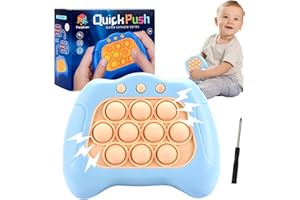 CHMMY Pop Fidget Game, Juguete Sensorial Electrónico, Juego de Puzzle de Empujar Burbujas con Luz, Juguete de Desarrollo Temprano, Juego de Descompresión para Viajar, Azul Claro