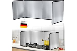 FOVHEE Spritzschutz küche,Küchenspritzer mit Antihaftbeschichtung,Klappbare 4-seitige Spritzschutz Herd,Platzsparende Faltbare Küchen Spritzschutz für Küche,Herd,Töpfe und Pfannen,Wände(77x30x30Cm)