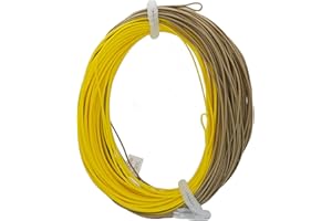 BESTCITY TACKLE Fly Fishing Line Floating for Nymph and Buzzer fishing Dual Colour Tan/Gold WF7 with 2 welded loops