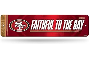Rico Industries NFL Football San Francisco 49ers Metall-Straßenschild 10,2 x 38,1 cm, Heimdekoration – Schlafzimmer – Büro – Männerhöhle