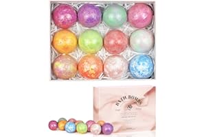 COYONCE 12 Stück Badebomben Geschenkset, Bio natürliche ätherische Öle, Handgefertigt, Entspannung und Stressabbau, GenießEn Sie Feuchtigkeitsspendende Spa-Haut, warmes Geschenk für Sie/Ihn, Weihnachten