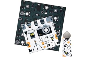 GCJUYA Kamera Wrap, Schutzhülle 2PCS 55X55,45X45, Objektivtasche, Magisches Selbstklebendes Kamera Tuch, 55X55cm Protective Wrap für DSLR/Fotoausrüstung