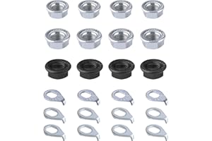 SAVITA 24 Piezas Hexagonal Tuerca de Brida y Arandela Bicicleta, Acero al Carbono M8/M9,5/M10 Tuercas de Bicicleta Tuercas de Eje con Brida Accesorios para Bicicleta de Montaña Delantera y Trasera