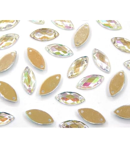 600 Strass Acryliques à Dos Plat - Formes Rondes, Ovales, Carrées - Pour DIY Vêtements, Chaussures, Décorations
