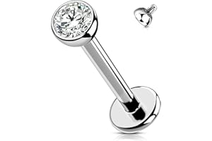 OUFER Body Piercing Piercing de labio 16g 6/8/10/12mm rosca interna aretes de tragus joyería de grado 23 titanio hélice caracola labio labret barras de piercing