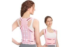 Zikenis Correcteur de Posture, correcteur de posture pour femmes et hommes, ceinture de soutien dorsal réglable, correcteur de soutien dorsal, pour soulager les maux de dos et la cyphose (Rose, M)