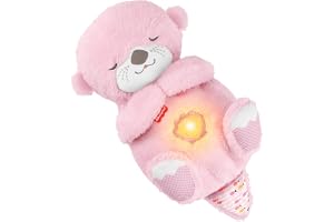 Fisher-Price - Långt Rosa Mjuk Avslappning, Bärbar Sensorisk Plysch med Andningsrörelse och Lugnande Ljus, Melodier för Nyfödd Sömn, Barnleksak, 0+ Månader, JLJ33