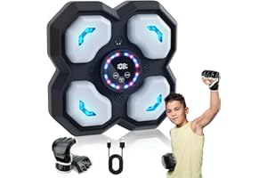 snookids Music Boxing Machine für Kinder, LED Licht Elektronische Boxmaschine mit Boxhandschuhe, Smart Music Punch Sport Geräte mit 9 Geschwindigkeitsmodi, Lautstärkeregelung, Zählmodus