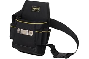 OUCONGK Cinturón de Herramientas Electricista, Cinturon Herramientas con 7 Bolsillos, Porta Herramientas, Cinturon Portaherramientas, Engrosado y Resistente Desgaste, para Electricista, Artesano, Jardinero