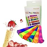 Helpcook Ice Pop Ice Lolly Moulds - Silicone Ice Pop Moulds, Flexible & Durable - Reusable & Dishwasher Safe - Easy Clean & N