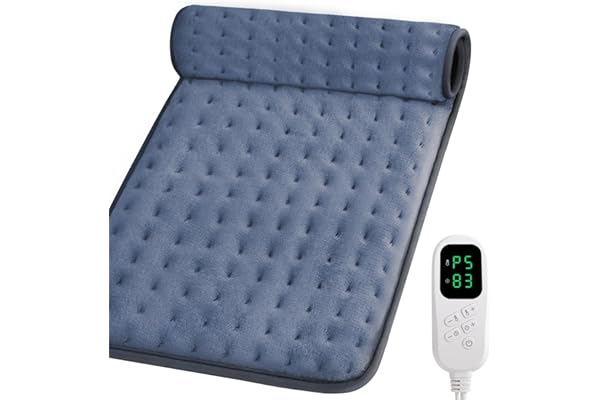 Manta Eléctrica Lumbar, Almohadilla Térmica Eléctrica con Función de Apagado Automático y 6 Niveles de Temperatura, para Espalda y Cuello, Hombros, Abdomen, Lavable a Máquina Esterilla Electrica