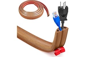 HENGRONGSHEN Protezioni per Cavi a Pavimento, Autoadesivo Copricavi per Pavimento,3.0mx3cm Passacavo a Pavimento Perfetti,Canalina per Cavi Tutti i Cavi Alimentazione a Casa,Ufficio,Scuola,Magazzino (Legno Giallo)