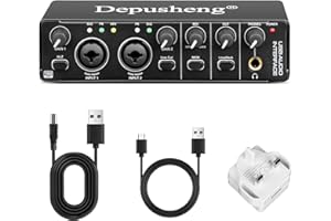 Depusheng RX2 USB audio interface computer recording sound card audio mixer home studio audio interface can connect 48V condenser microphone guitar recording