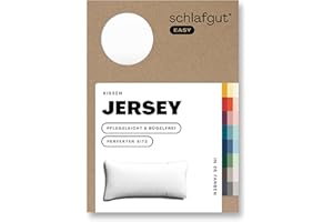 ‎SCHLAFGUT Schlafgut Easy Jersey Kissenbezug 40x80 cm Full-White mit 100% Baumwolle, superweicher & atmungsaktiver Kopfkissenbezug