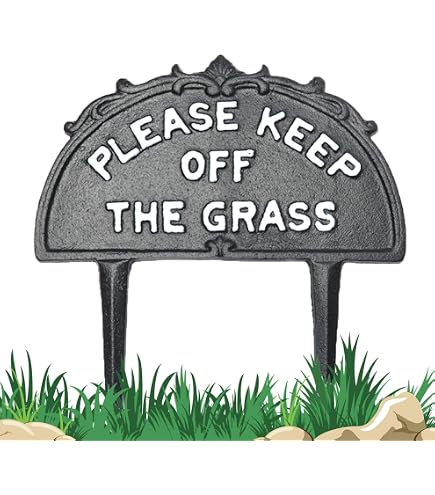 6" X 4" Please Keep Off The Grass Sign With Stake