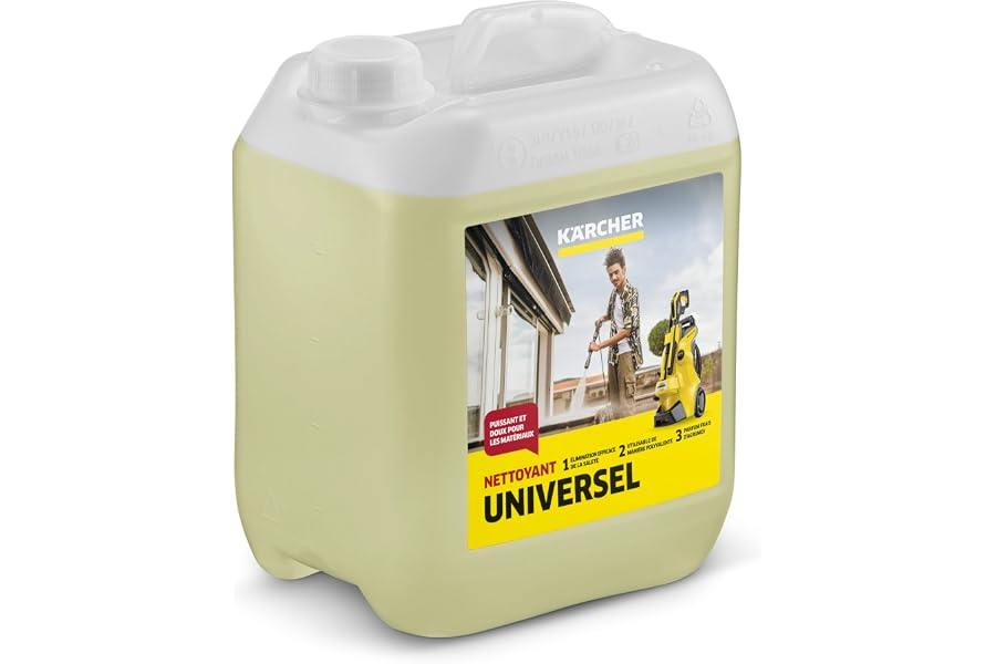 Kärcher Detergente universal RM 555, detergente de limpieza multiuso para hidrolimpiadoras Kärcher, 5 L