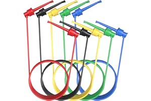 Cleqee 5PCS Test Hook Clip Test Cavi Cavi In Silicone 20AWG Per IC/PIN/Chip (0,5M)