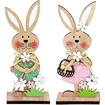 6 cartelli in legno a forma di coniglietto pasquale - Decorazione da