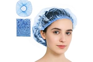 ADMYGO 100 Stück Duschhauben Einweg Duschhaube Damen Vielseitig und hochelastisch haarhaube Unverzichtbar für Haus, Hotel und Reise, SPA für Frauen - Blau