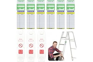 GOERPN Ladder Tags,3 Holders and 6 Ladder Inspection Tag Inserts,Safety Ladder Inspection Tags and Holder Set for Indoor & Outdoor All Ladder Types Protect