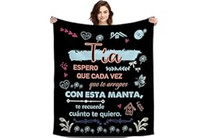 ACAROMAY Regalo Tía, Mi Tía Mantas Regalos Originales para Mujer Ideas Regalo de Cumpleaños Navidad Regalo de Larga Distancia Recordatorio Decoración Mantas Manta de Descanso (Tía-Negro)