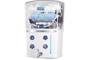 KENT Grand RO Water Purifier | Advanced RO Tech for Sabse Shudh Paani | RO+UF+TDS Control + UV LED Tank | 8L | 20LPH Flow | Ideal for Borewell/Tanker/Municipal Water | Largest Service Network