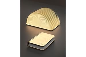 ZBOLE Lampada da Libro in Legno, Lampada Pieghevole a 3 Colori, Luce Ambientale LED con USB-C, Regalo di Natale e Compleanno (12 cm in Acero)