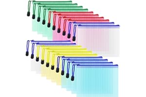 ‎COWORK-UP COWORK-UP 20 Stück Dokumententasche A6 mit Reißverschluss, 160x130 mm Kleine Taschen Kunststoffbeutel Reißverschlusstasche für Puzzles Spiele und Kosmetika Aufbewahrung