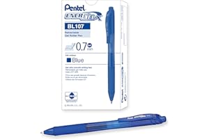 Pentel EnerGel-X - Bolígrafos retráctiles (12 unidades, punta de 0,7 mm), color azul