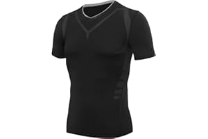 AMZSPORT Herren Kompressionsshirt Kurzarm Sport T-Shirt Funktionsshirt Laufshirt