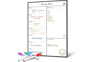 ‎SMART PANDA A3 Wochenplaner Abwischbar, Magnettafel Küche von SmartPanda - Wochenplaner Magnetisch, Magnettafel Kühlschrank und Whiteboard - Magnetisches Whiteboard für Familie, auf Deutsch