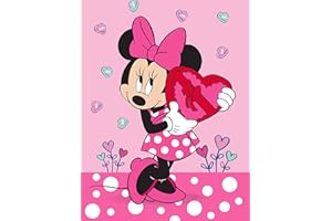 BERONAGE Minnie Mouse Dywan do pokoju dziecięcego, w kształcie serca, różowy, 100 x 133 cm, antypoślizgowy, tłumiący hałas, do zabawy, dla dziewcząt, dywan do zabawy, motyw Myszki Miki Myszka Miki Sweet Love