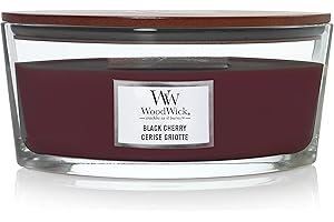 WoodWick Candela profumata Ellispe con stoppino crepitante | Black Cherry | Durata della fragranza: fino a 50 ore