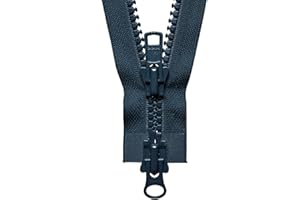 TPP Premium Quality YKK Plastic Heavyweight Two Way Open Ended Zipper Zips Clothing Garments- 24/26/28/30 inch (Dark Navy, 61 cm (24 inch))