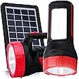 Pick Ur Needs Rechargeable Long Range 75w Search Torch Light with 2 Side Emergency Tube Light (Red+ Solar)