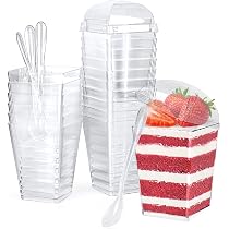 30 Coupes à Dessert 140ml GUOSIYAO | Avec Couvercle Et Cuillère - Plastique PS Transparent - Réutilisables