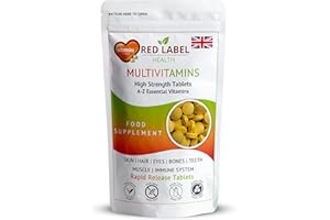 Red Label Health Multivitamin 360 Tablets (1 Year Supply) for Men & Women High Strength Multi Vitamins Supplement for Immune Support & Wellbeing, One a Day Multivitamins