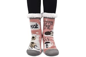 PUTUO Pantuflas Mujer Gruesos Calcetines de piso casa abrigados Invierno Térmico Calcetines, Mujer Antideslizante Calientes Calcetines Zapatillas de casa