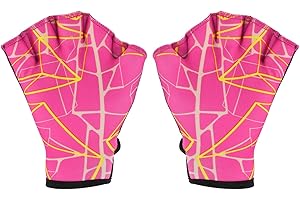 PATIKIL Swimming Aquatic Gloves, Webbed Swim Gloves Printing Water Resistance Training Accessories for Swimming and Diving