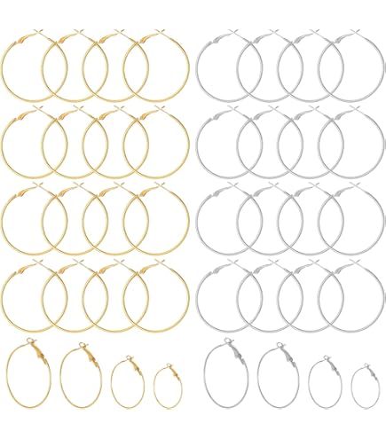 30 stks/partij 25-40mm grote ronde hoepels oorbellen dangle sluiting oor draden haken diy cirkel oorbel bevindingen sieraden maken accessoires YC0322 (Color : KC Gold, Size : 30mm