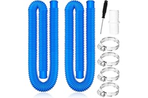 JIAHUADE 2 Piezas Manguera Piscina 32mm,150CM Tubo Piscina con 4 Abrazaderas de Metal,Manguera de Repuesto para Piscina,Manguera de Filtro de Piscina,Manguera de Bomba de Piscina para Piscinas Elevadas,Spa