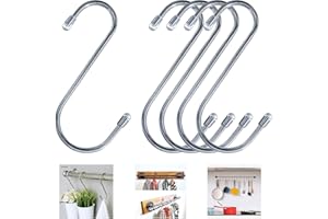 Swatowot Lot de 12 crochets de suspension en forme de S - 9 cm - Résistants pour cuisine, salle de bain, chambre à coucher et bureau - Argenté